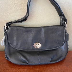 COACH Legacy F15170 Black Pebble Leather turn lock shoulder bag. New with tags